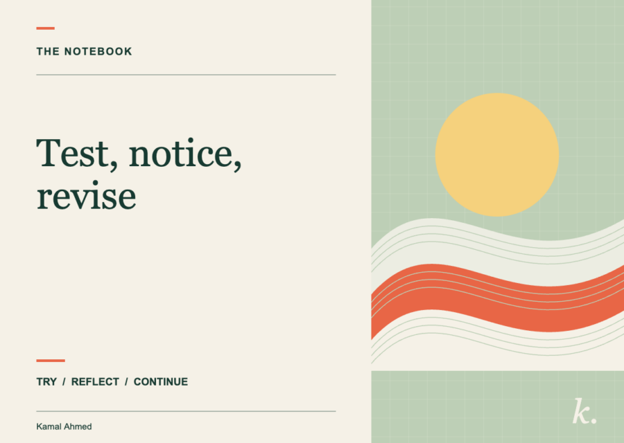 Test, notice, revise