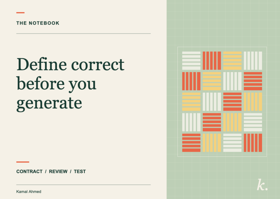 Define correct before you generate